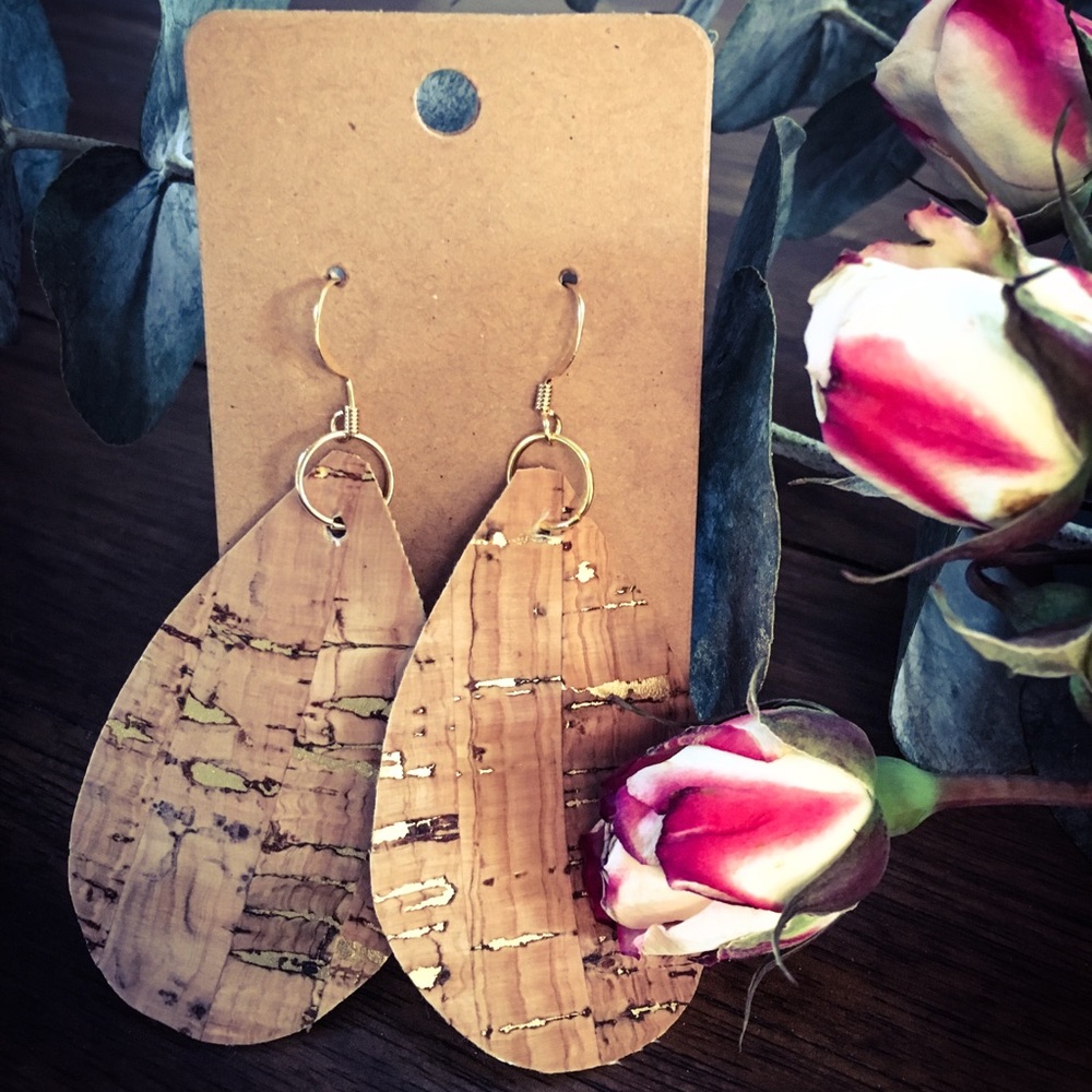 Cork & Gold Earrings!
